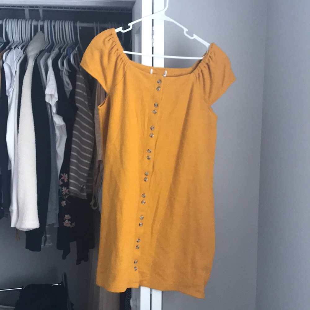 Madewell Gold Knit Button Down Dress, never worn